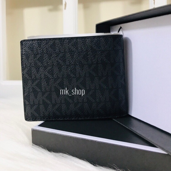 MK Jet Set Men’s Slim Billfold Wallet - Picture 3 of 7